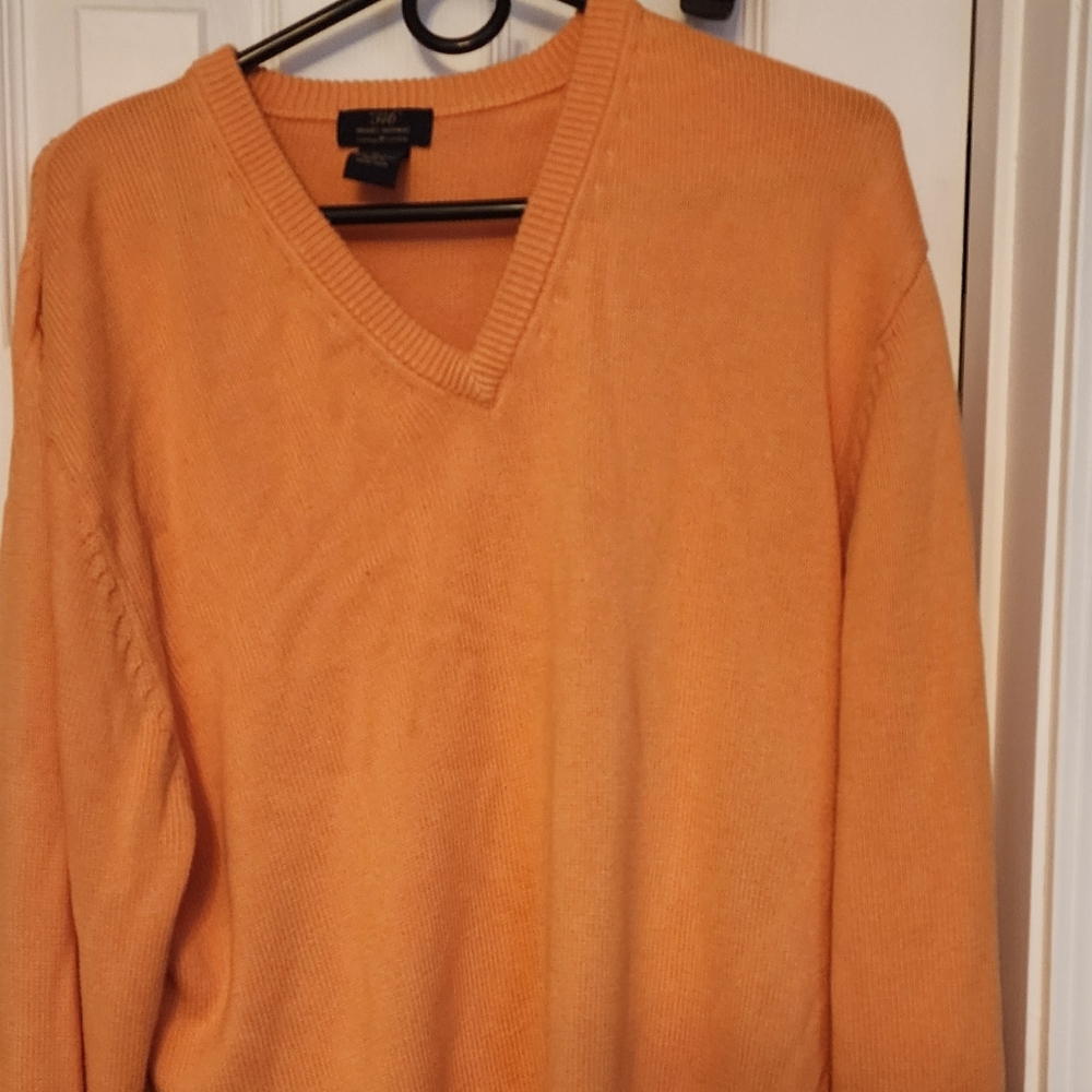 Mens Brooks Brothers 346 Orange Sweater Size XL